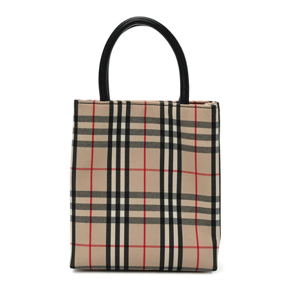 Burberry Canvas Check Small Tote Black 1 of 8