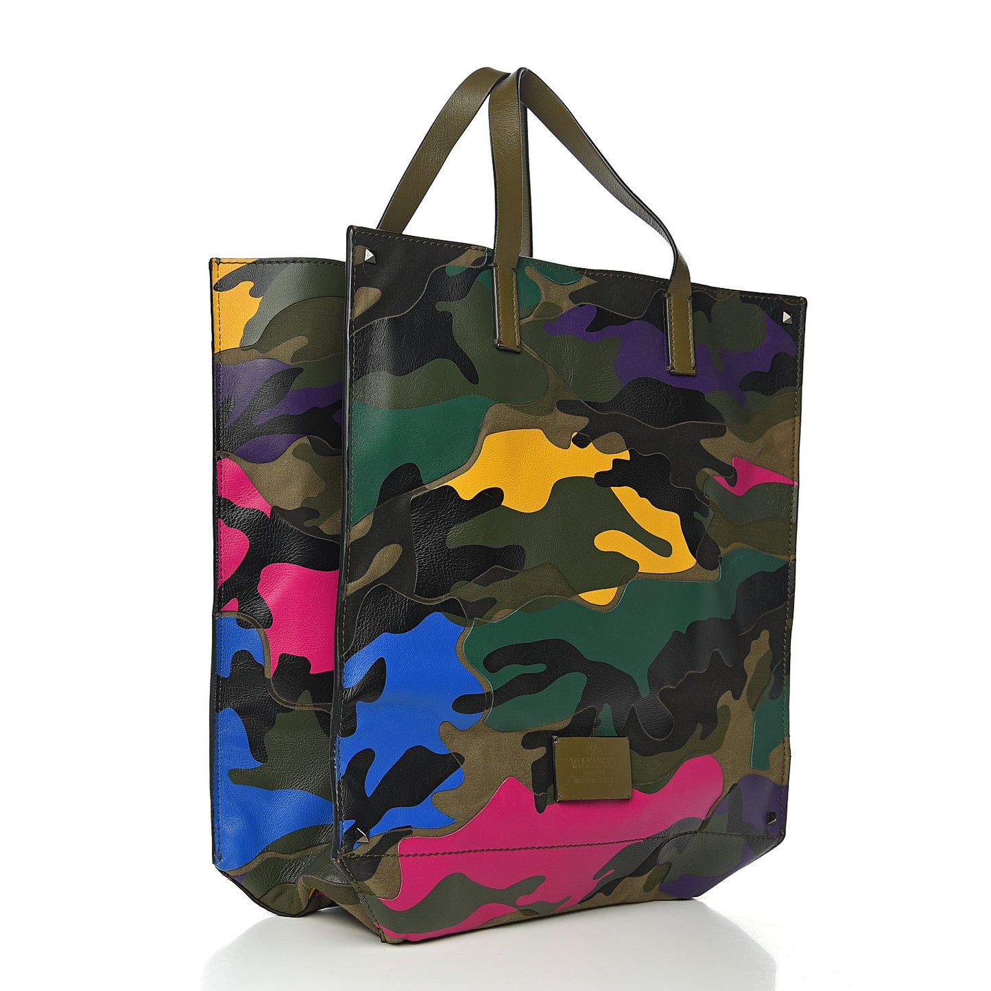 Nappa Camouflage Rockstud Vertical Tote Multicolor