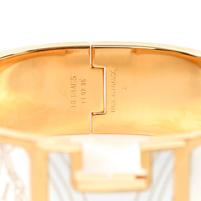 Hermes Enamel Printed Wide Brides de Gala Applique Pique Clic Clac H Bracelet PM Confetis 4 of 5
