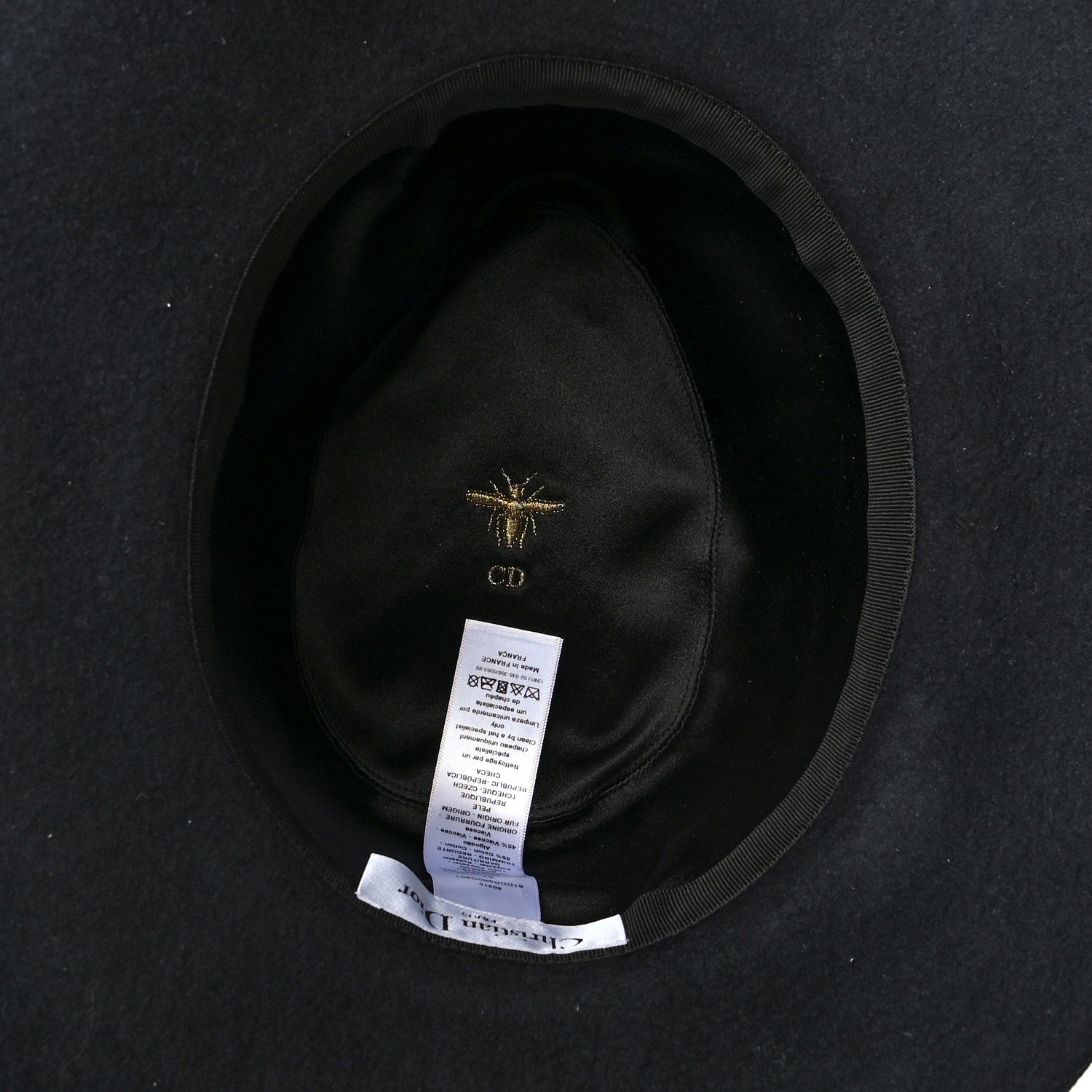 Christian Dior Rabbit Felt Dior Hat 57 Black 6 of 7