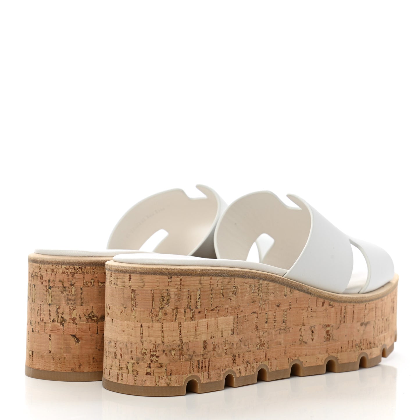Calfskin Cork Eze 30 Sandals 36 White