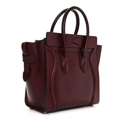 Celine Smooth Calfskin Micro Luggage Burgundy 2 of 14