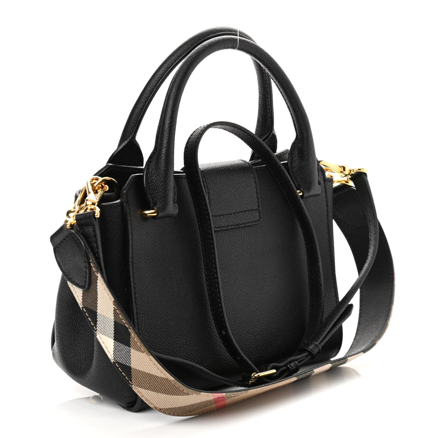 Soft Grain Calfskin Small Buckle Tote Black