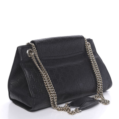 Gucci Guccissima Large Emily Chain Shoulder Bag Black 3 of 14