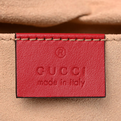 Gucci Calfskin Matelasse Mini GG Marmont Shoulder Bag Hibiscus Red 6 of 11