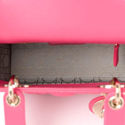 Christian Dior Lambskin Cannage Small My ABCDior Lady Dior Fraise 5 of 10