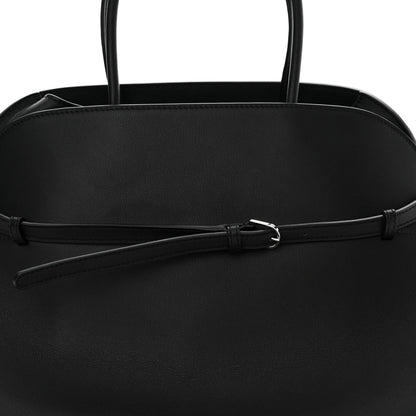 The Row Polished Saddle Calfskin Soft Margaux Belt 15 Black 7 of 12