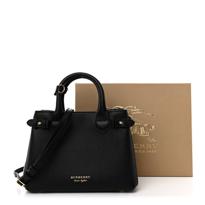 Burberry Grainy Calfskin House Check Small Banner Tote Black 12 of 12