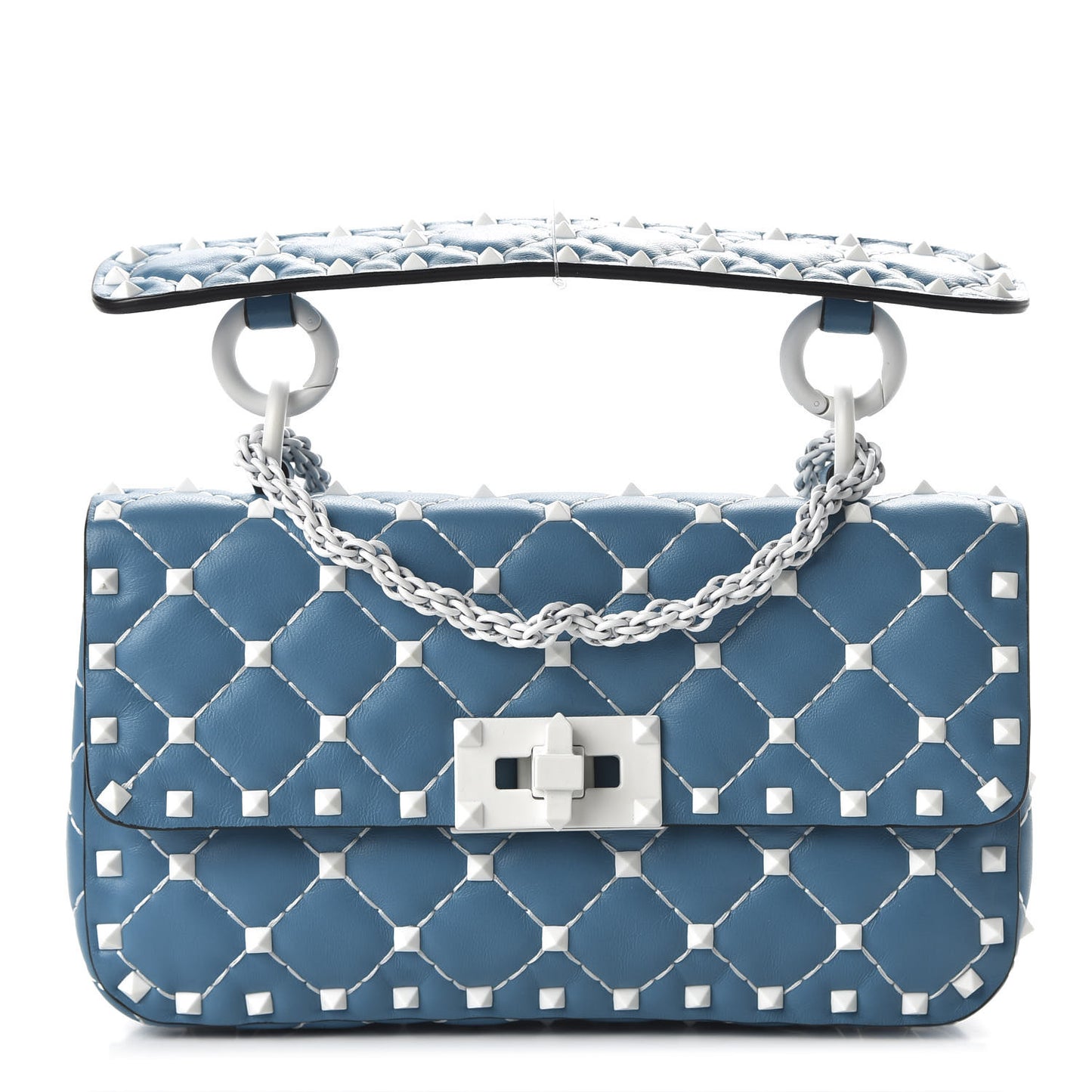 Nappa Small Free Rockstud Spike Shoulder Bag Cerulean