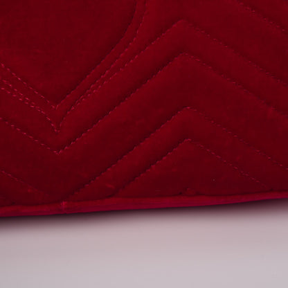 Gucci Velvet Matelasse Medium GG Marmont Shoulder Bag Hibiscus Red 18 of 22
