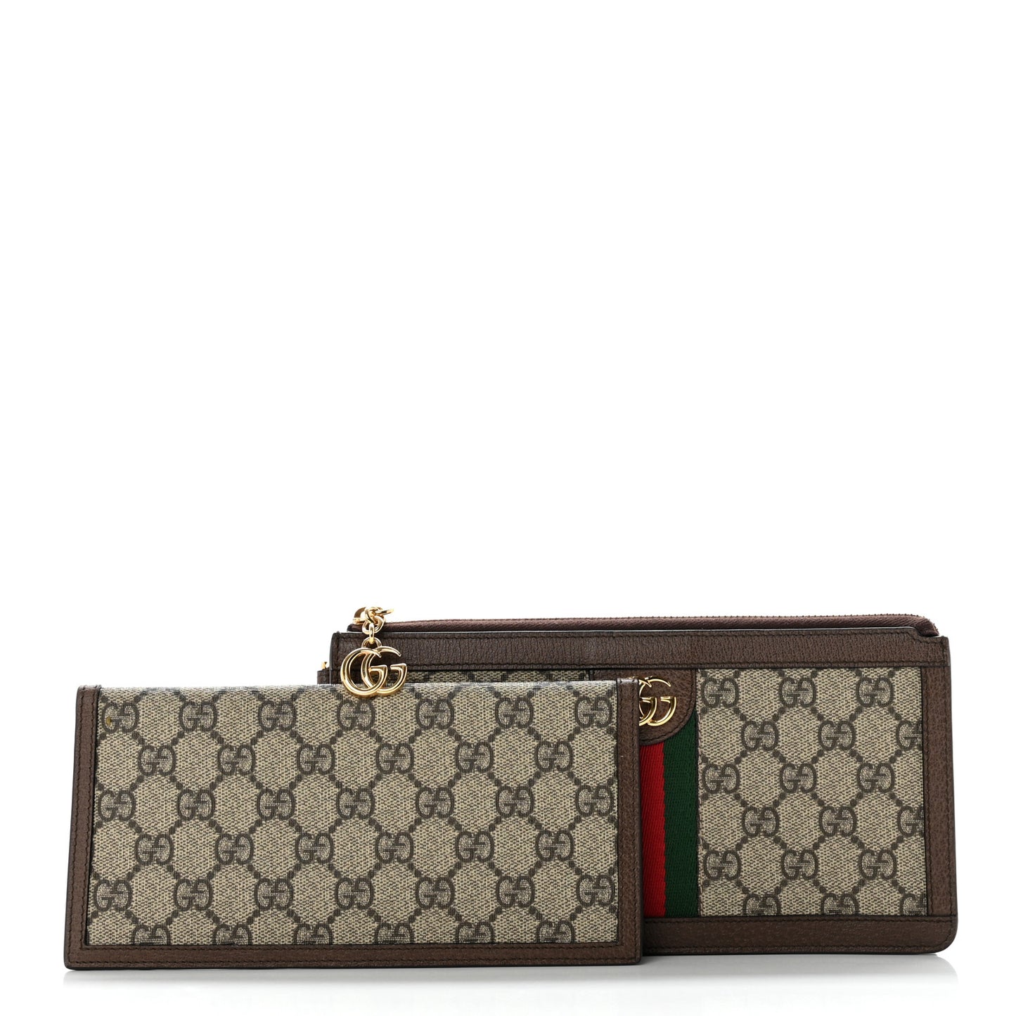 GG Supreme Monogram Web Travel Wristlet Beige New Acero