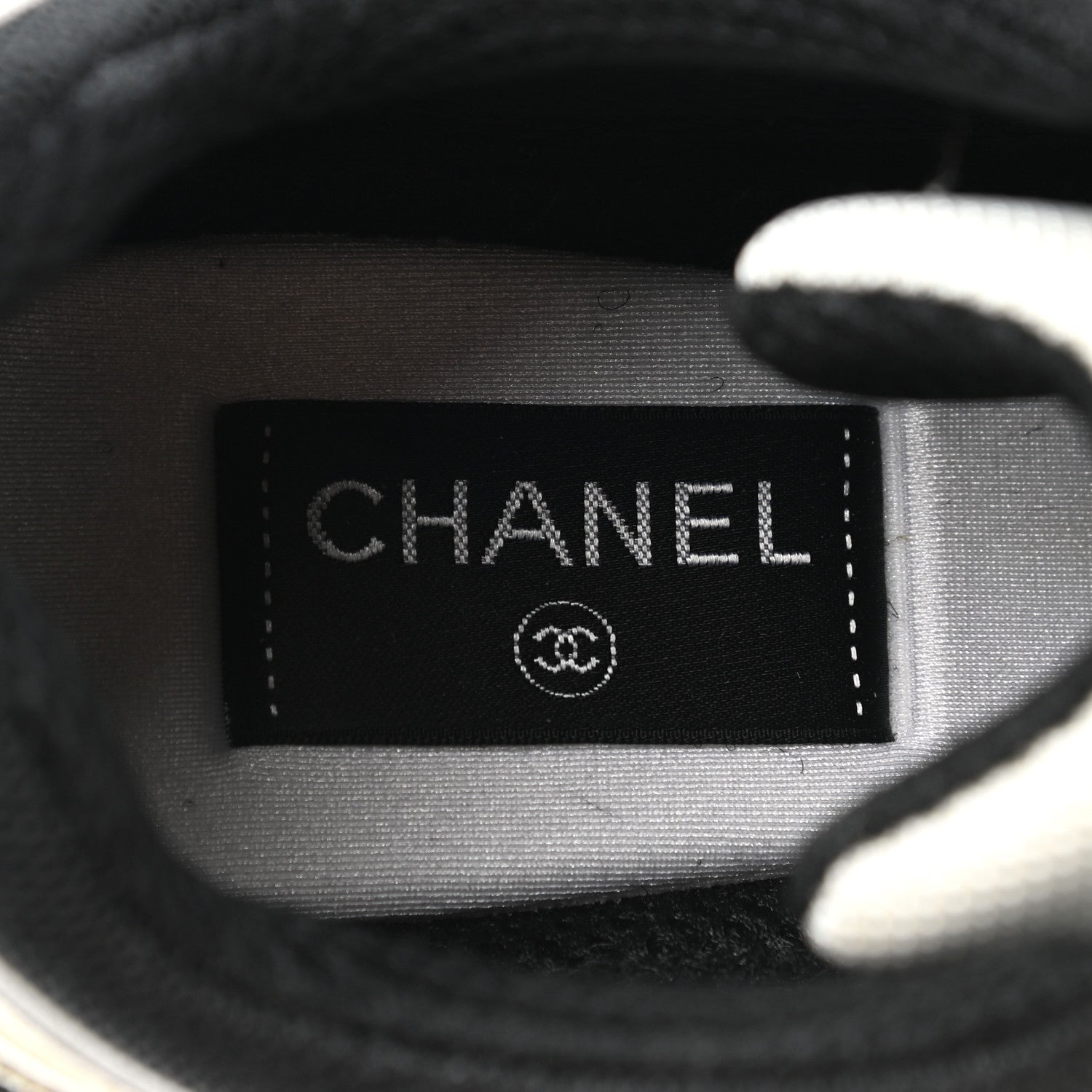Chanel Mesh Suede Calfskin Womens CC Sneakers 40 White Light Grey Pink 7 of 8
