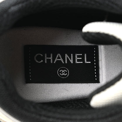 Chanel Mesh Suede Calfskin Womens CC Sneakers 40 White Light Grey Pink 7 of 8