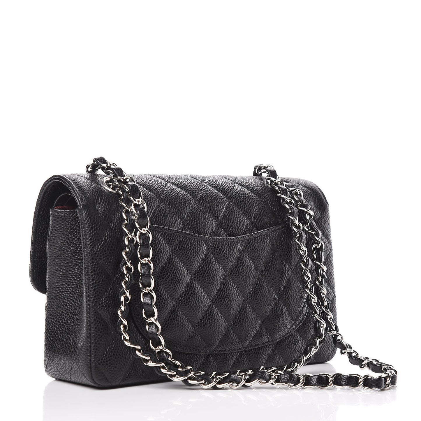 Caviar Quilted Small Double Flap Black