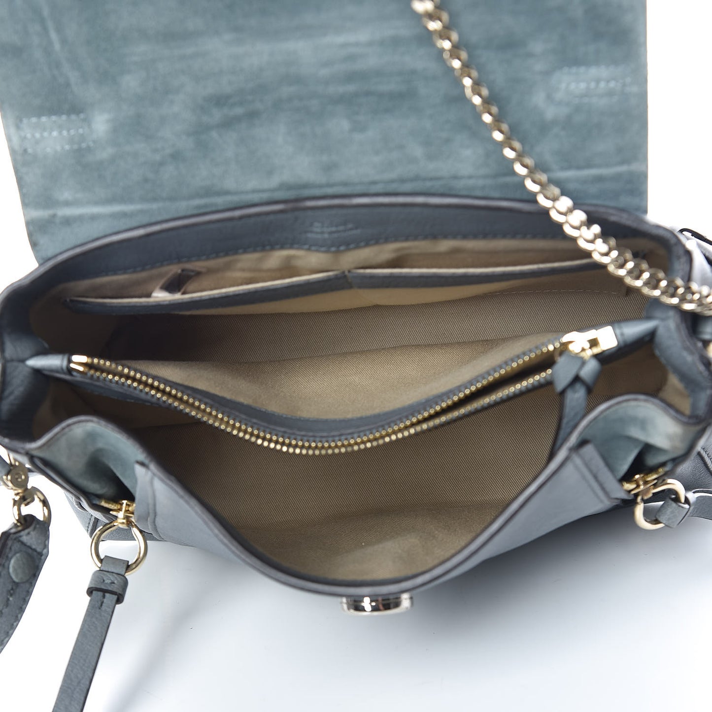 Calfskin Small Faye Day Shoulder Bag Cloudy Blue