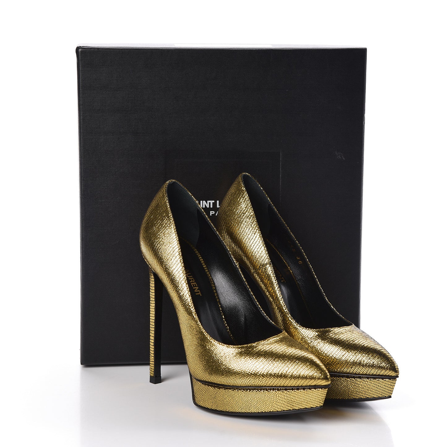Metallic Grained Calfskin Janis 105 D'Orsay Pumps 36 Black Gold
