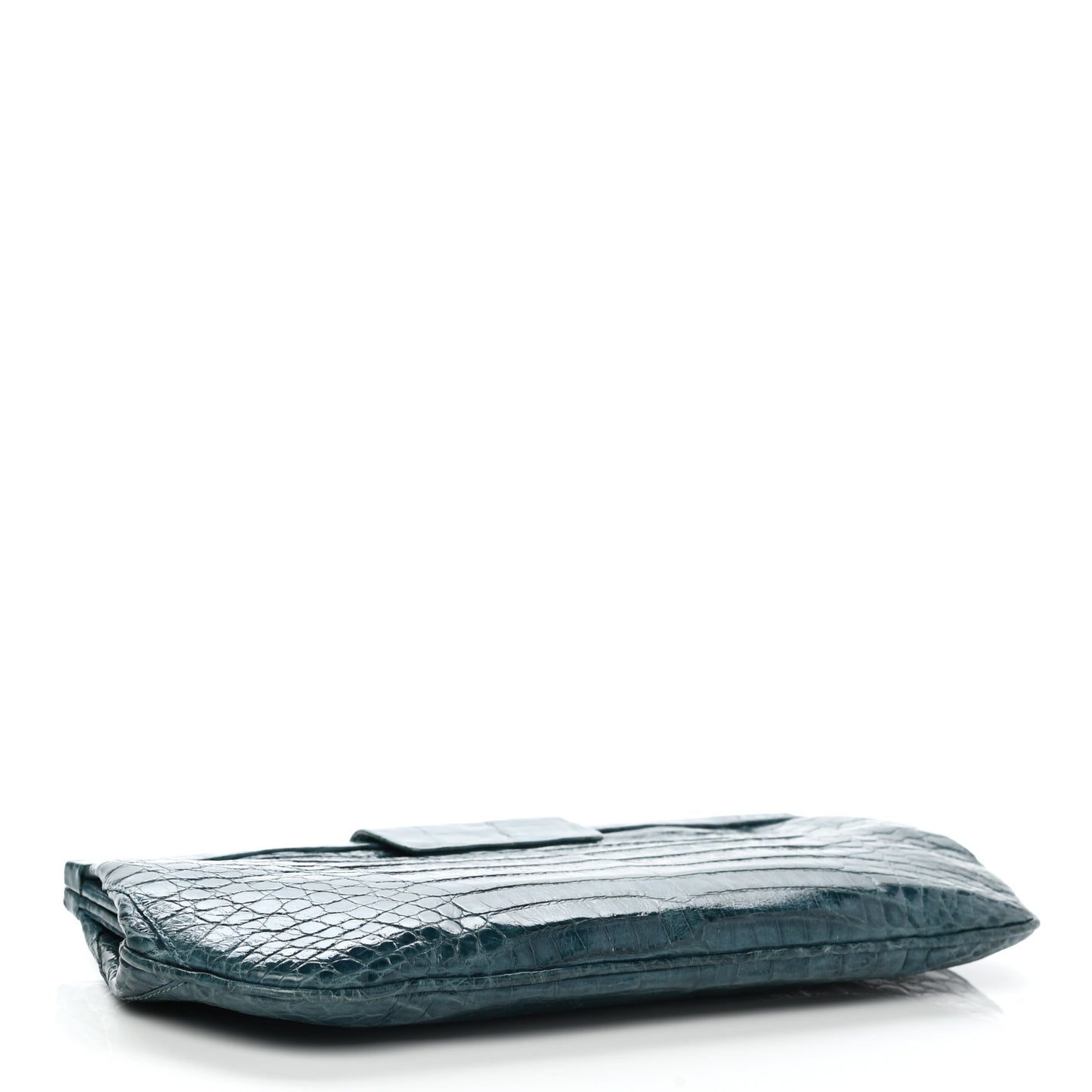 Crocodile Frame Clutch Blue