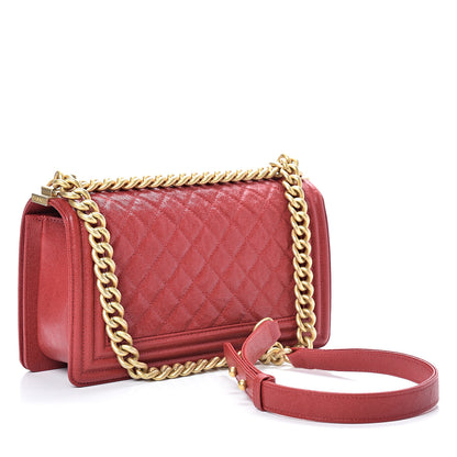 Chanel Caviar Quilted Medium Boy Flap Red 2 of 12