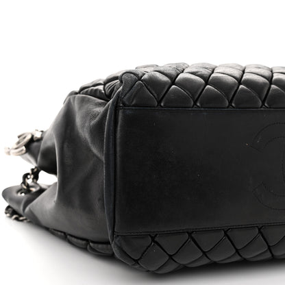 Chanel Lambskin Quilted Medium New Bubble North South Tote Black 9 of 11