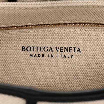 Bottega Veneta Canvas Intrecciato Padded Cassette Crossbody Bag Natural Black 6 of 10
