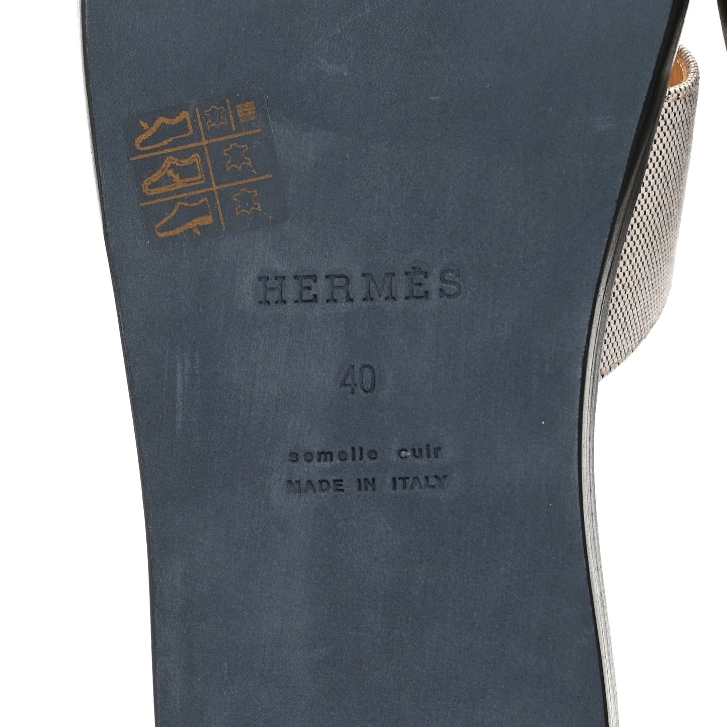 Canvas Calfskin Mens Izmir Sandals 40 Naturel Safari Prunoir