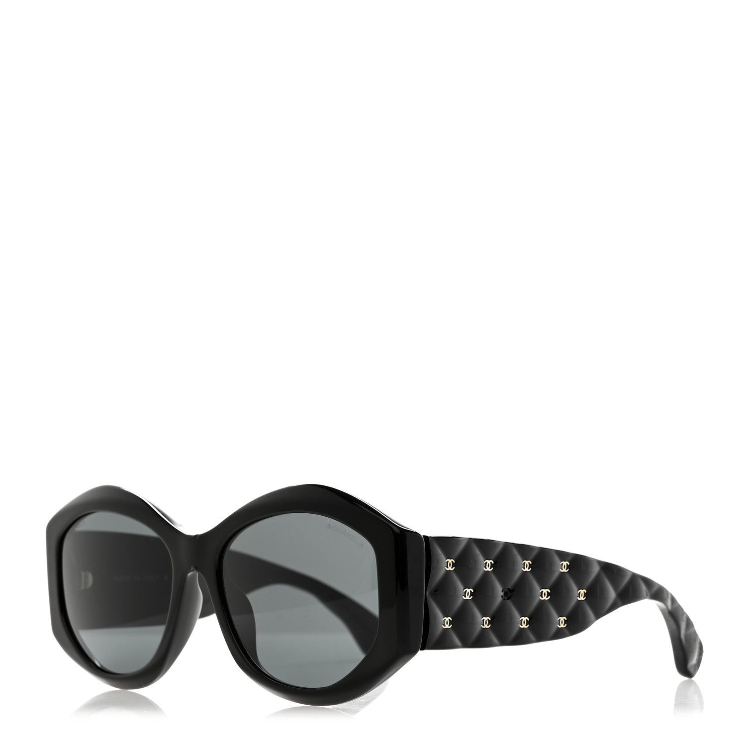 Chanel Acetate Quilted CC Sunglasses 5486-A Black 1 of 8