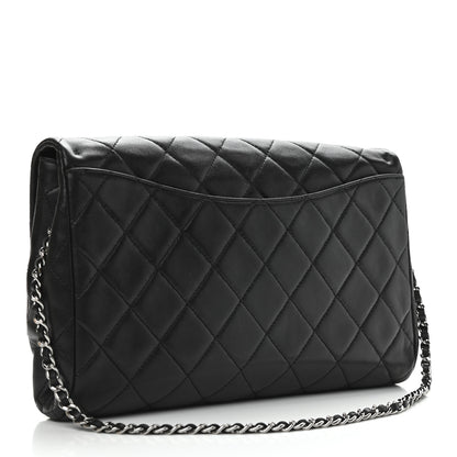 Chanel Lambskin Quilted Clutch With Chain Flap Black 3 of 12
