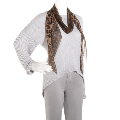 Louis Vuitton Silk Crepe Leopard Monogram Scarf 2 of 7