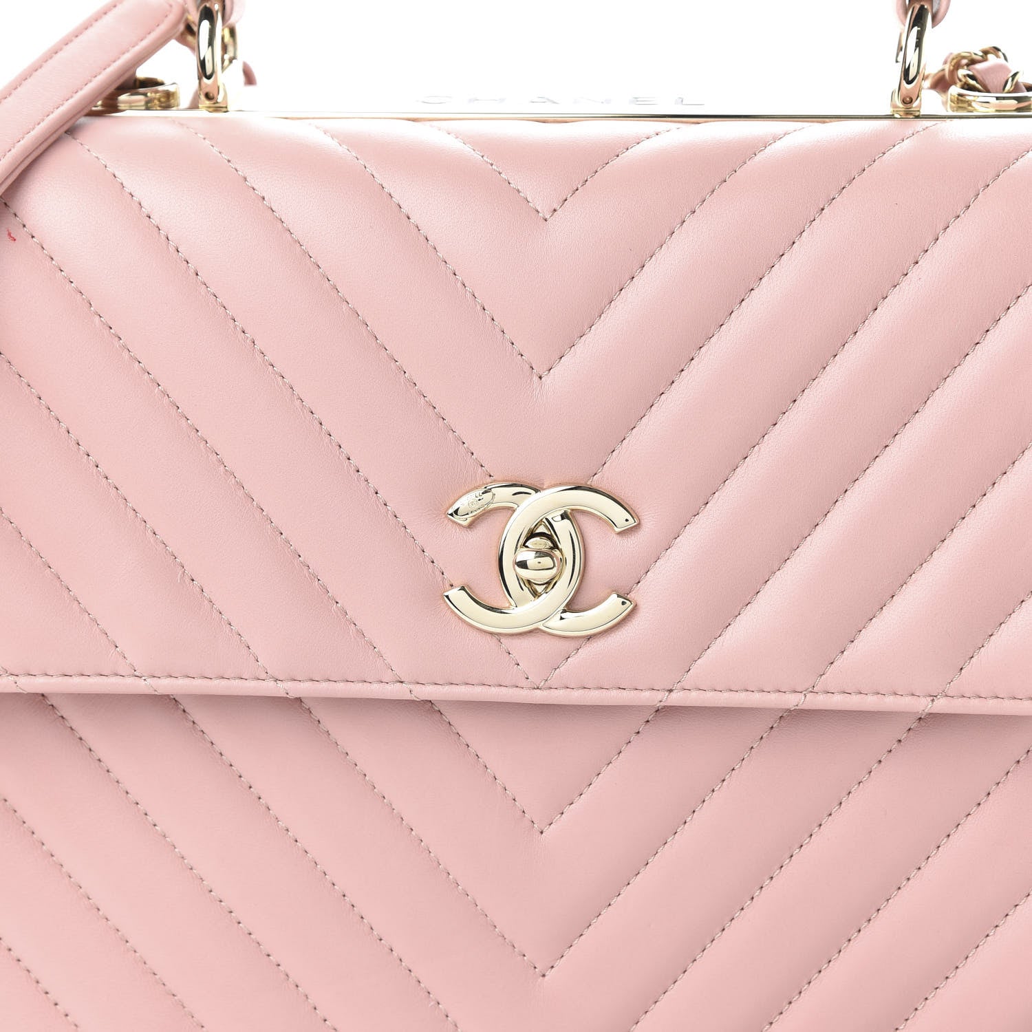 Chanel Lambskin Chevron Quilted Medium Trendy CC Dual Handle Flap Bag Pink 10 of 11