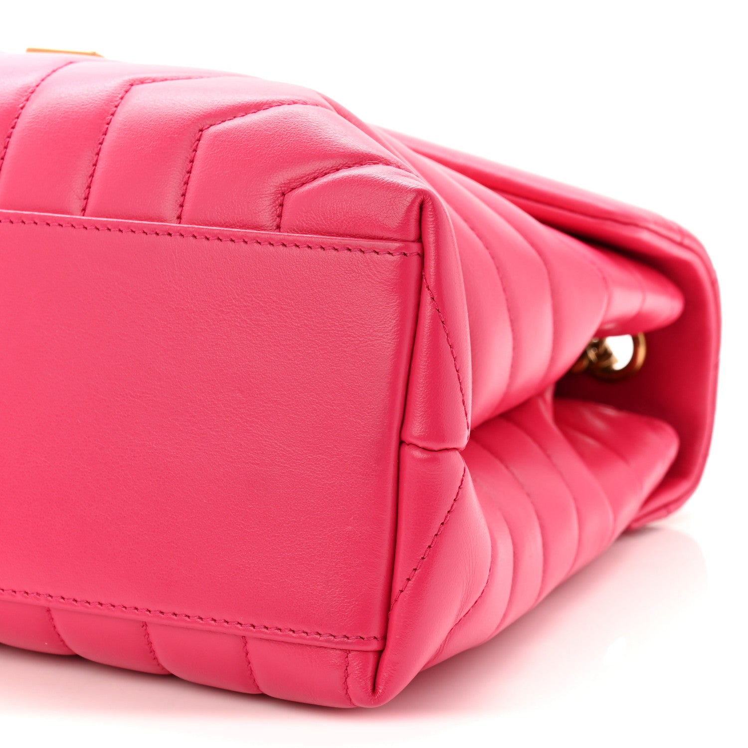Saint Laurent Calfskin Y Quilted Monogram Medium Loulou Chain Satchel Freesia 10 of 10