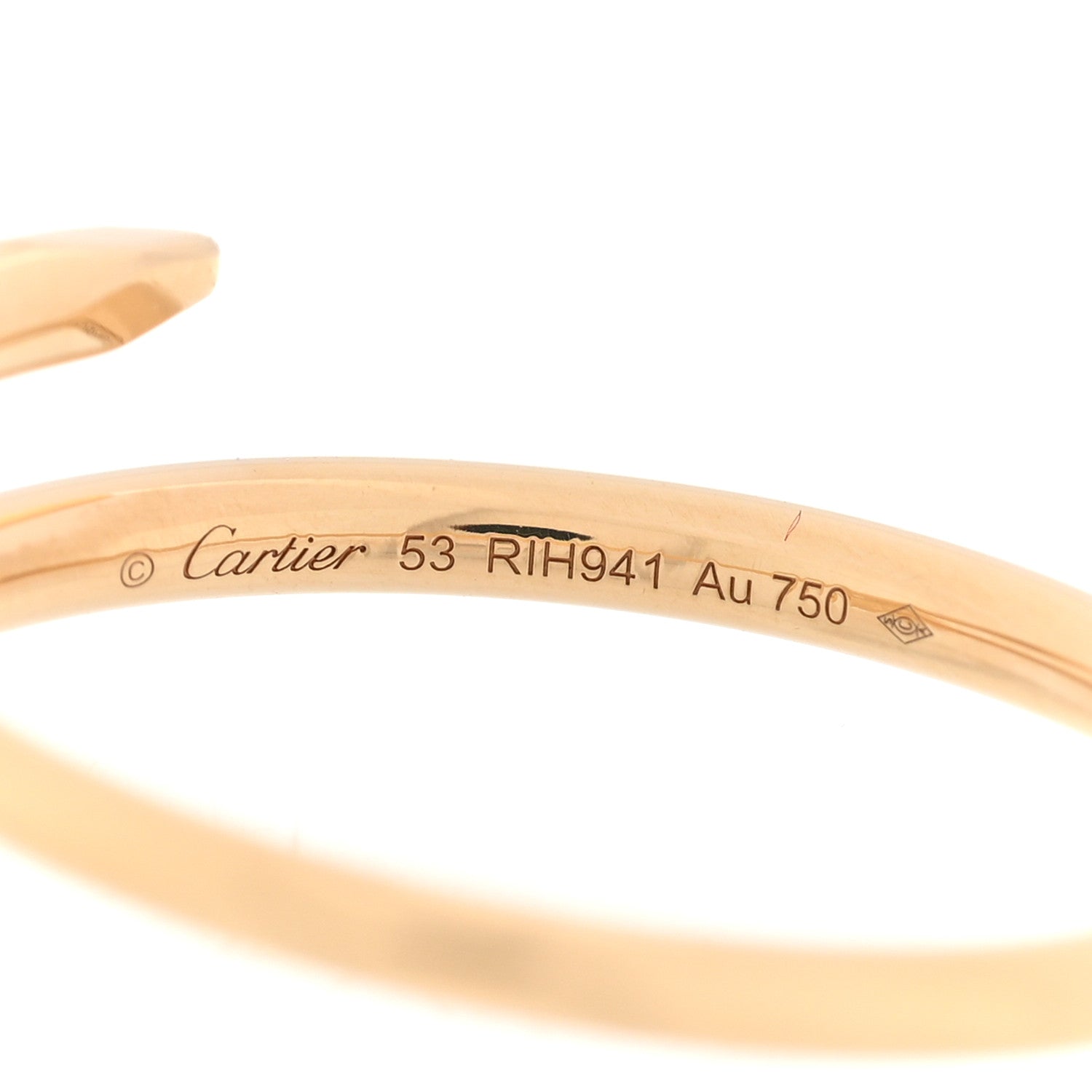 Cartier 18K Yellow Gold Small Juste Un Clou Ring 53 6.5 4 of 6
