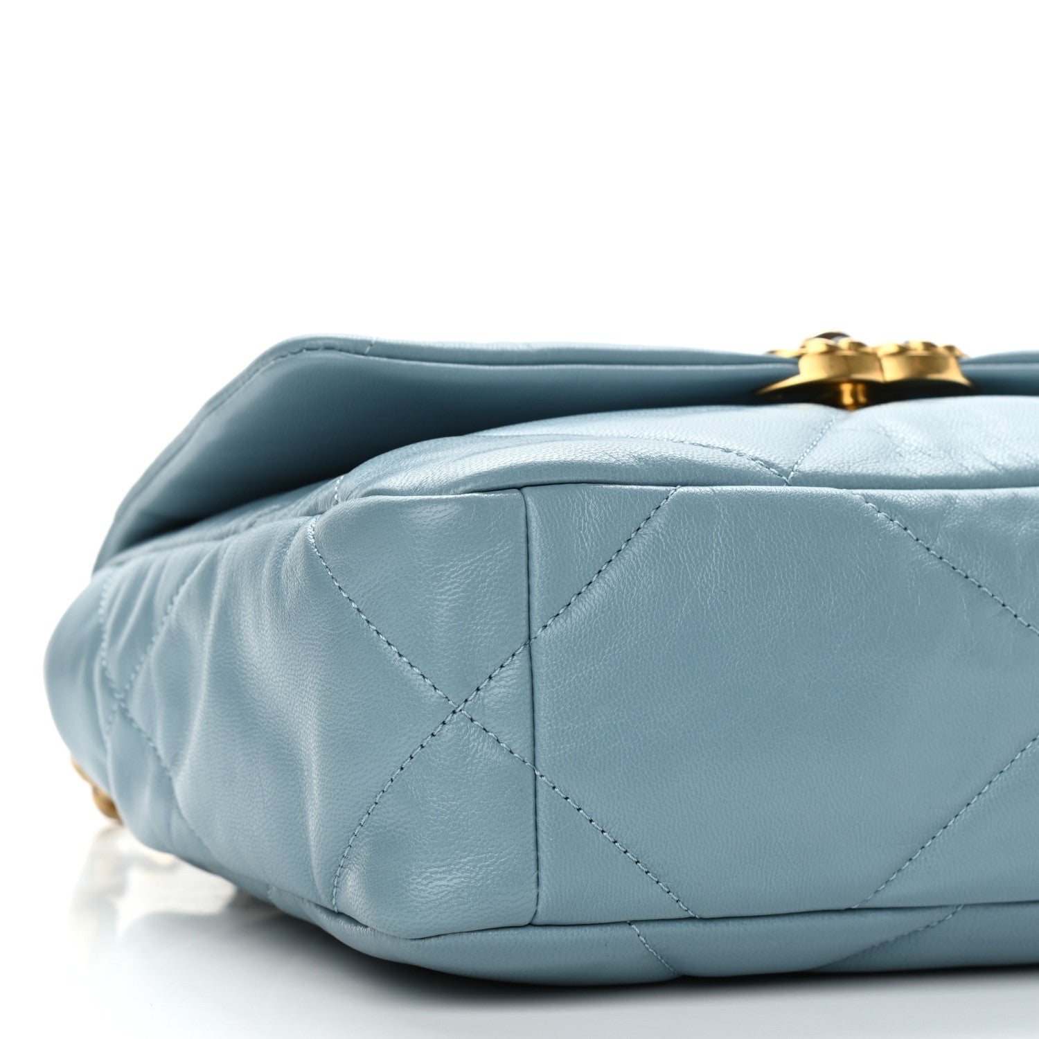 Chanel Goatskin Quilted Medium Chanel 19 Flap Light Blue 8 of 10