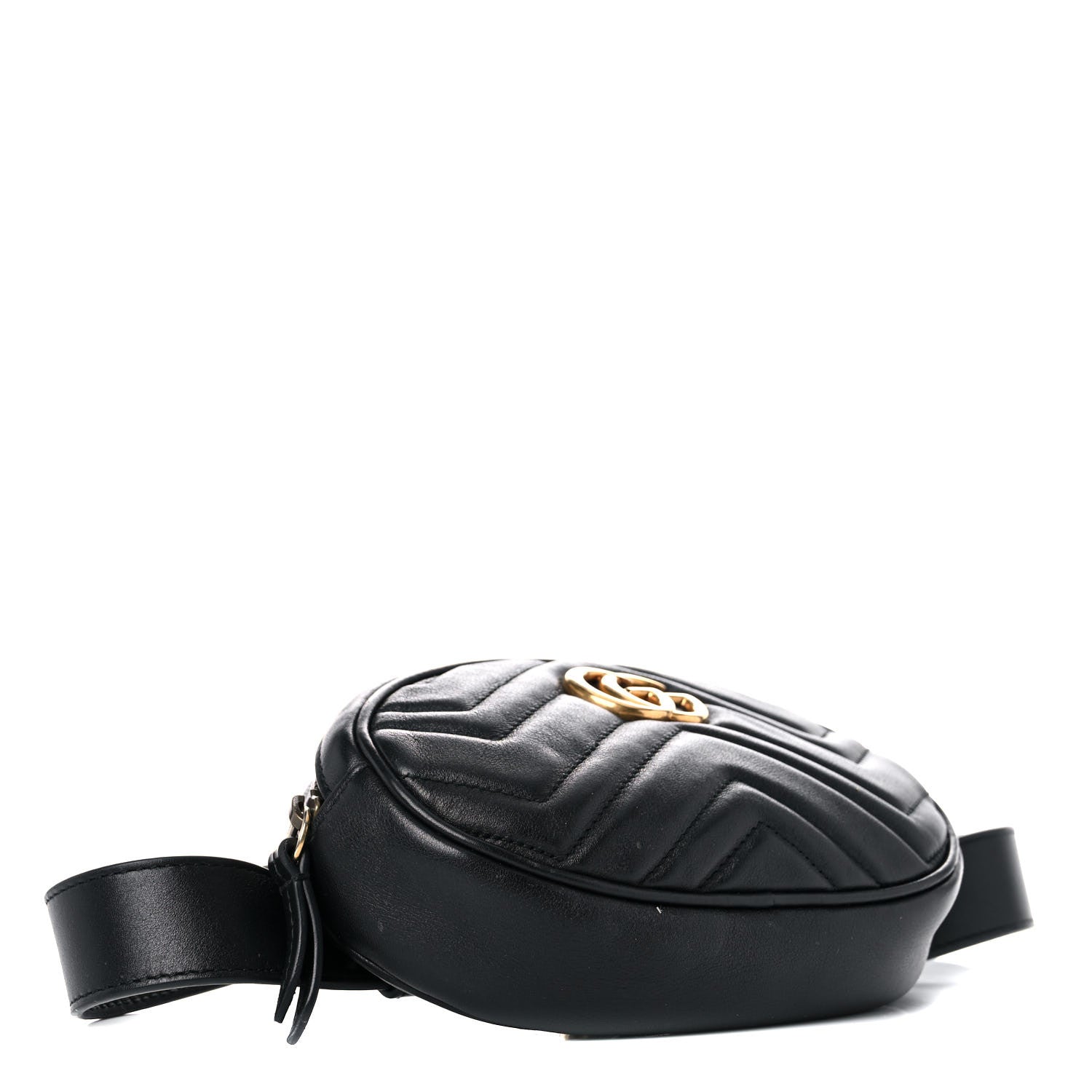 Gucci Calfskin Matelasse GG Marmont Belt Bag 85 34 Black 4 of 21