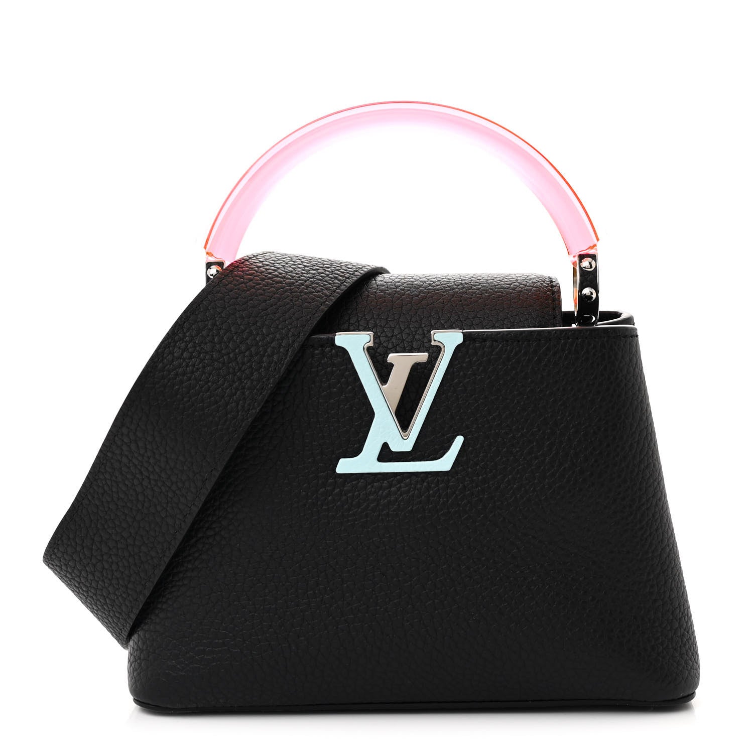 Louis Vuitton Taurillon Plexiglass Mini Capucines Black Pink Blue 1 of 11