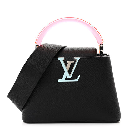 Louis Vuitton Taurillon Plexiglass Mini Capucines Black Pink Blue 1 of 11