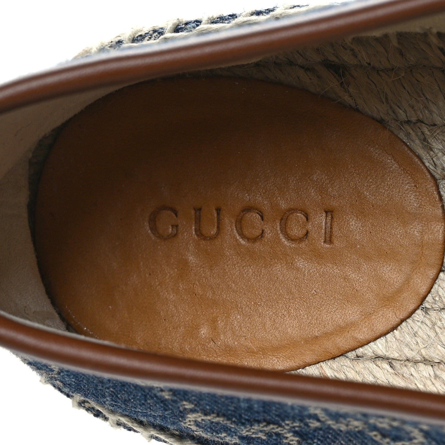 Gucci Denim GG Monogram Espadrilles 40 Blue Tea Cuir 7 of 8