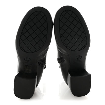 Chanel Stretch Lambskin Cap Toe CC Short Boots 35 Black 6 of 10