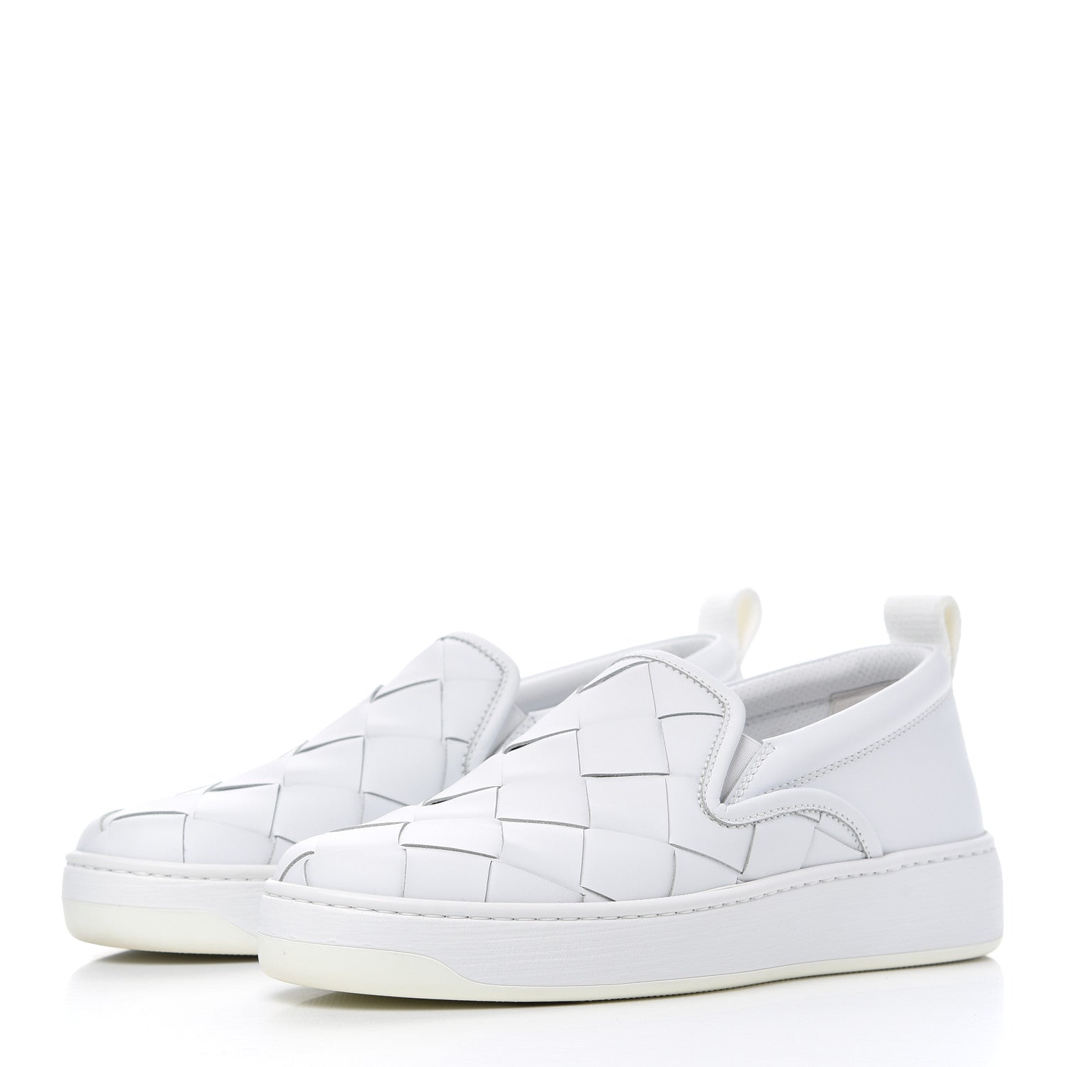 Bottega Veneta Nappa Intrecciato Slip On Sneakers 39 White 3 of 12