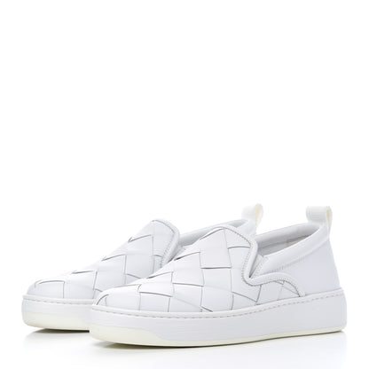 Bottega Veneta Nappa Intrecciato Slip On Sneakers 39 White 3 of 12