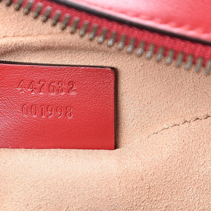 Gucci Calfskin Matelasse Small GG Marmont Chain Shoulder Bag Hibiscus Red 7 of 10