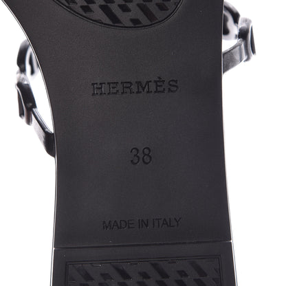 Hermes Rubber Chaine d'Ancre Rivage Sandals 38 Black 6 of 8