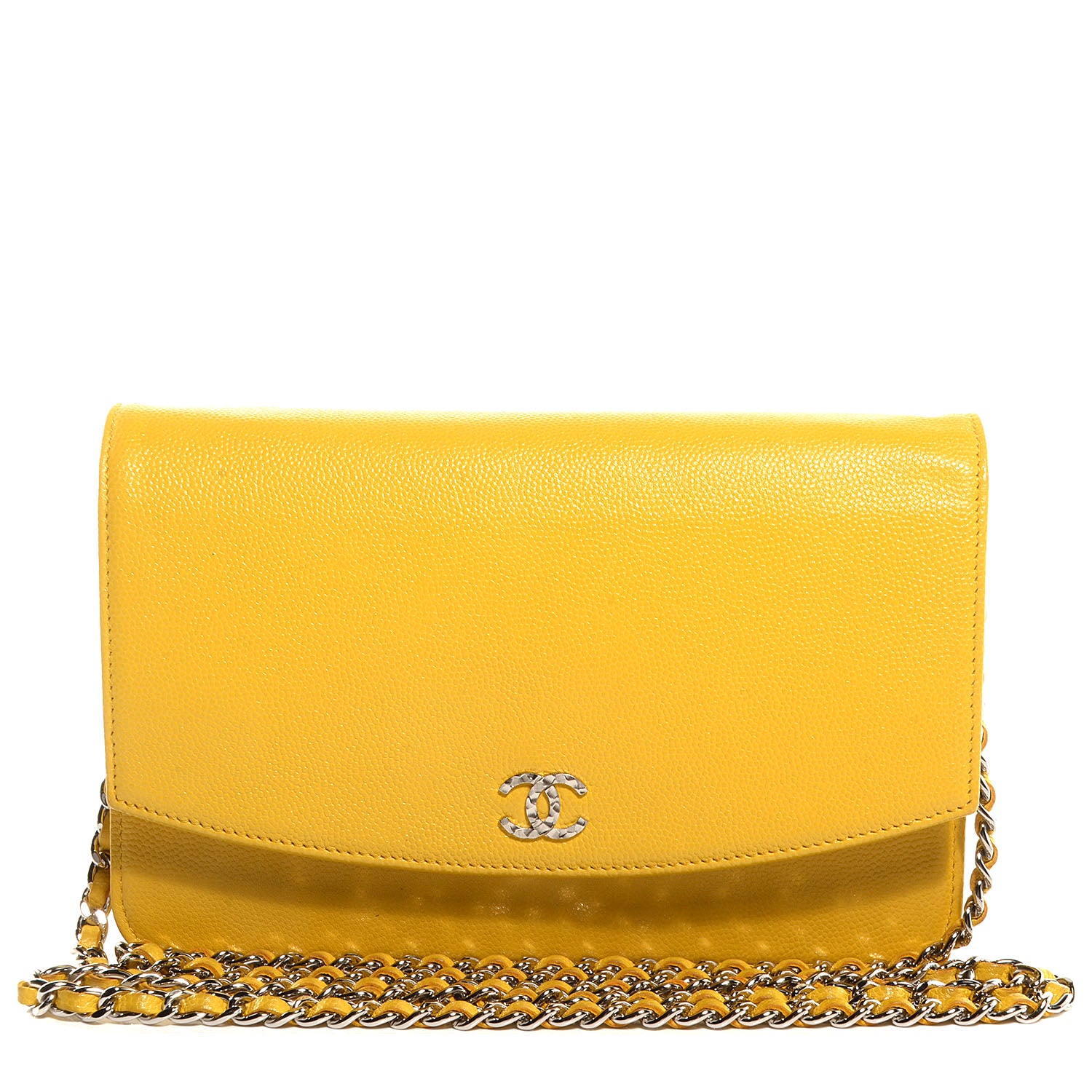 Chanel Caviar Sevruga Wallet on Chain WOC Yellow 1 of 9