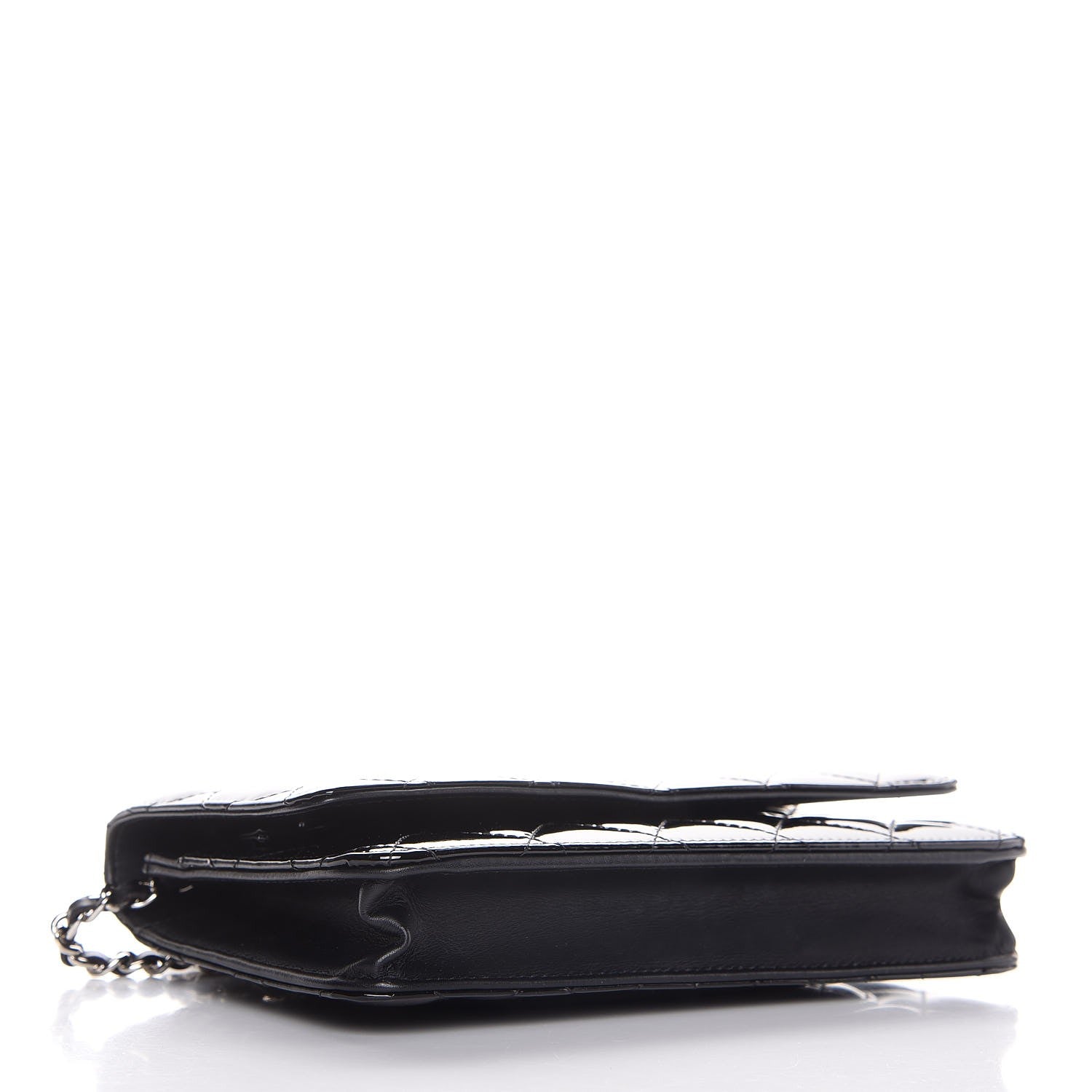 Chanel Patent Quilted Wallet On Chain WOC Black 4 of 9