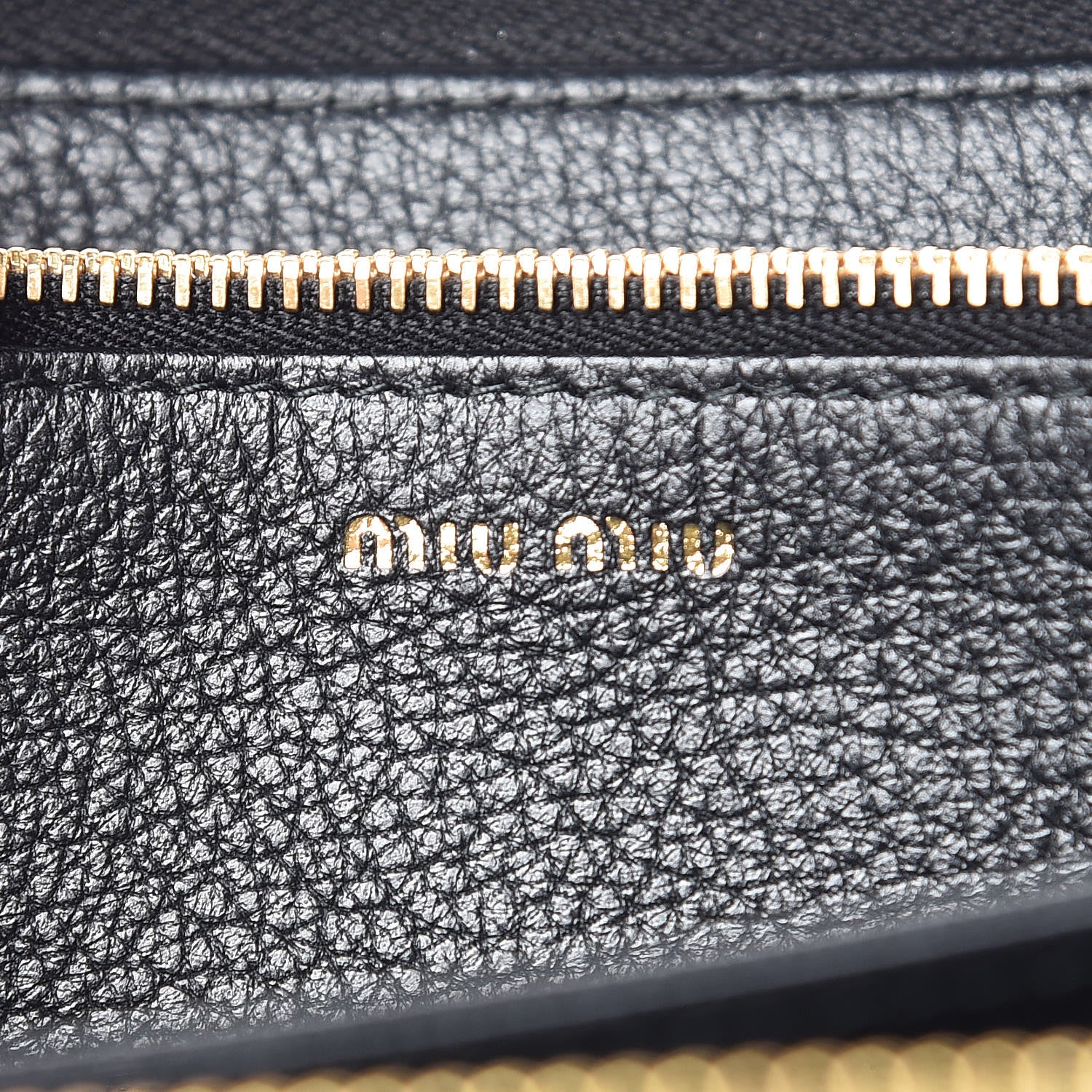 Miu Miu Goatskin Madras Zip Wallet Black 6 of 8