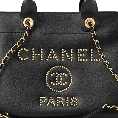 Chanel Caviar Small Studded Deauville Tote Black 8 of 10