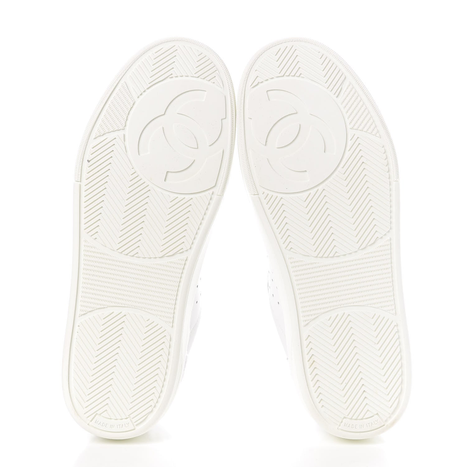 Chanel Calfskin Womens Logo Sneakers 37.5 White 5 of 9