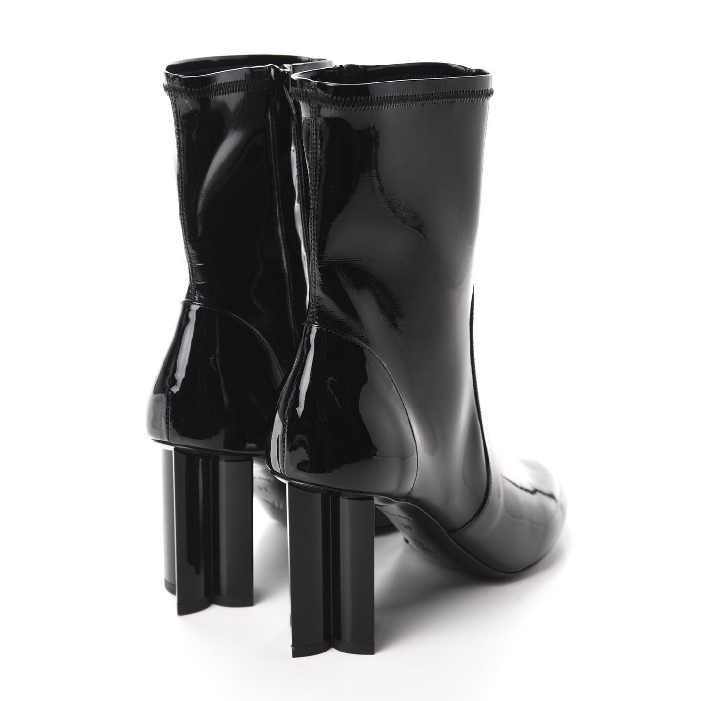 Patent Silhouette Ankle Boots 39 Black