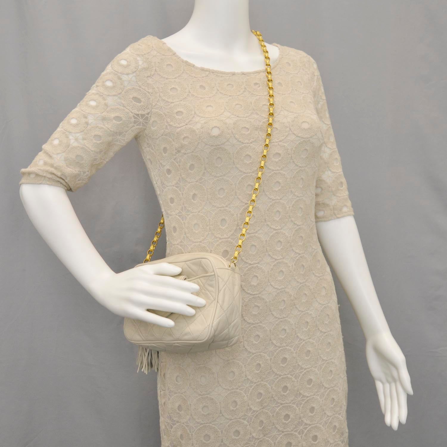 Chanel Lambskin Tassel Camera Case Beige 2 of 11