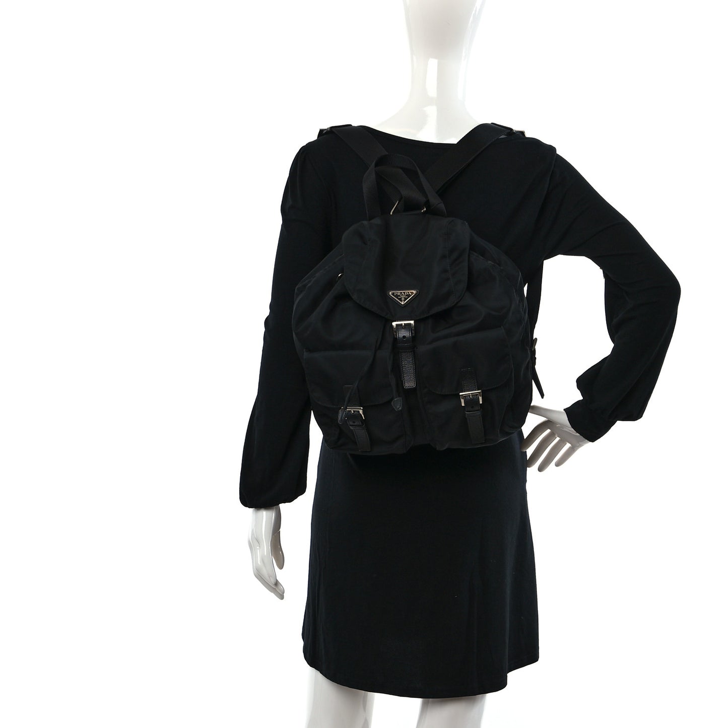 Nylon Vela Medium Backpack Black