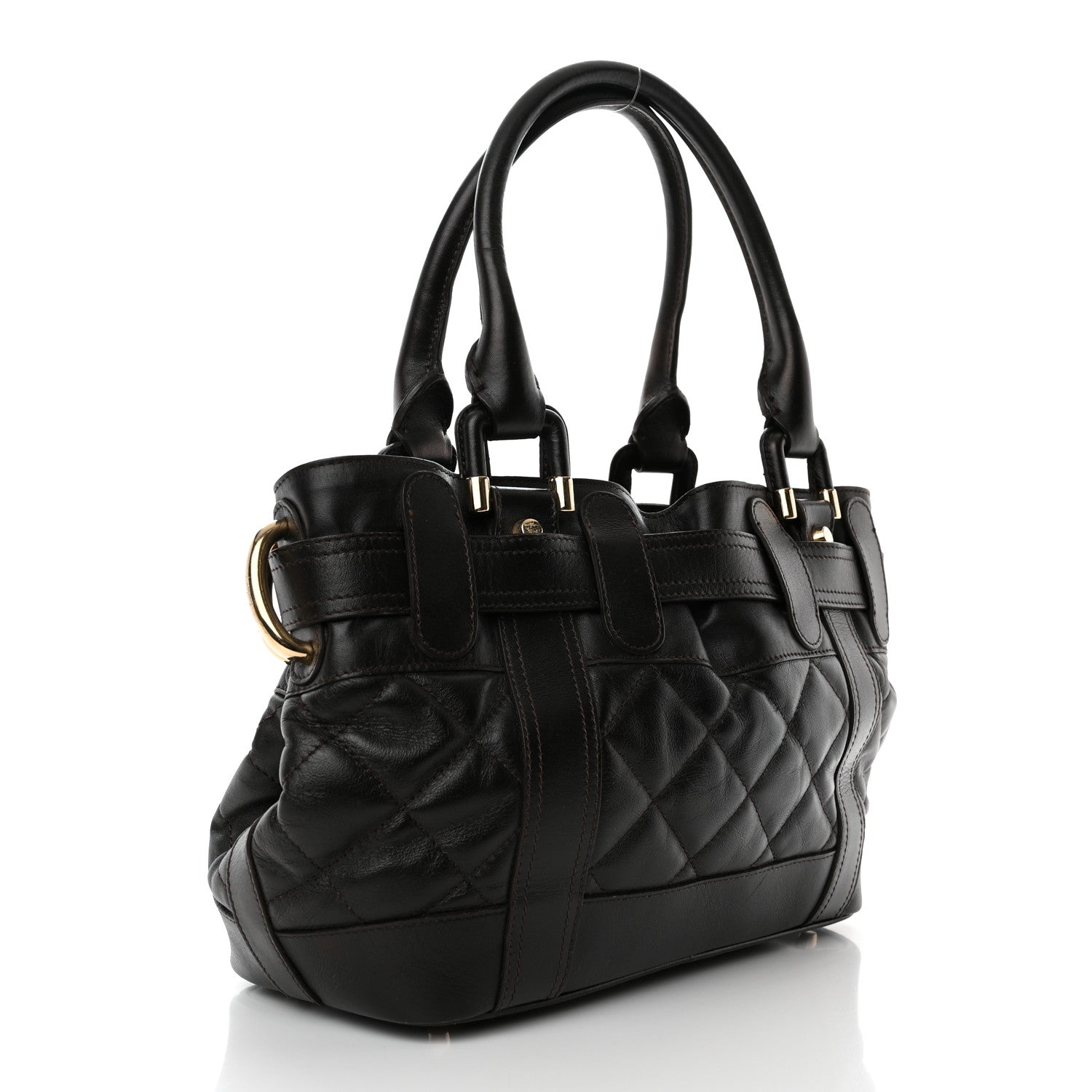 Burberry Calfskin Quilted Baby Beaton Dark Brown 3 of 10